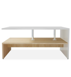 Table basse en aggloméré 90 x 59 x 42 cm Chêne et blanc