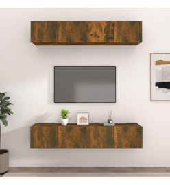 Meubles TV 4 pcs Chêne fumé 80x30x30 cm Bois d'ingénierie