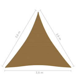 Voile d'ombrage 160 g/m² Taupe 3,6x3,6x3,6 m PEHD