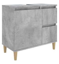 Armoire de salle de bain gris béton 65x33x60 cm