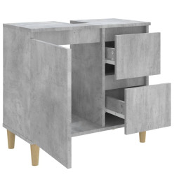 Armoire de salle de bain gris béton 65x33x60 cm