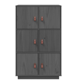 Buffet haut Gris 67x40x108,5 cm Bois massif de pin