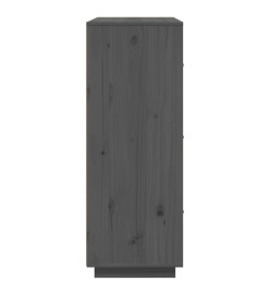 Buffet haut Gris 67x40x108,5 cm Bois massif de pin