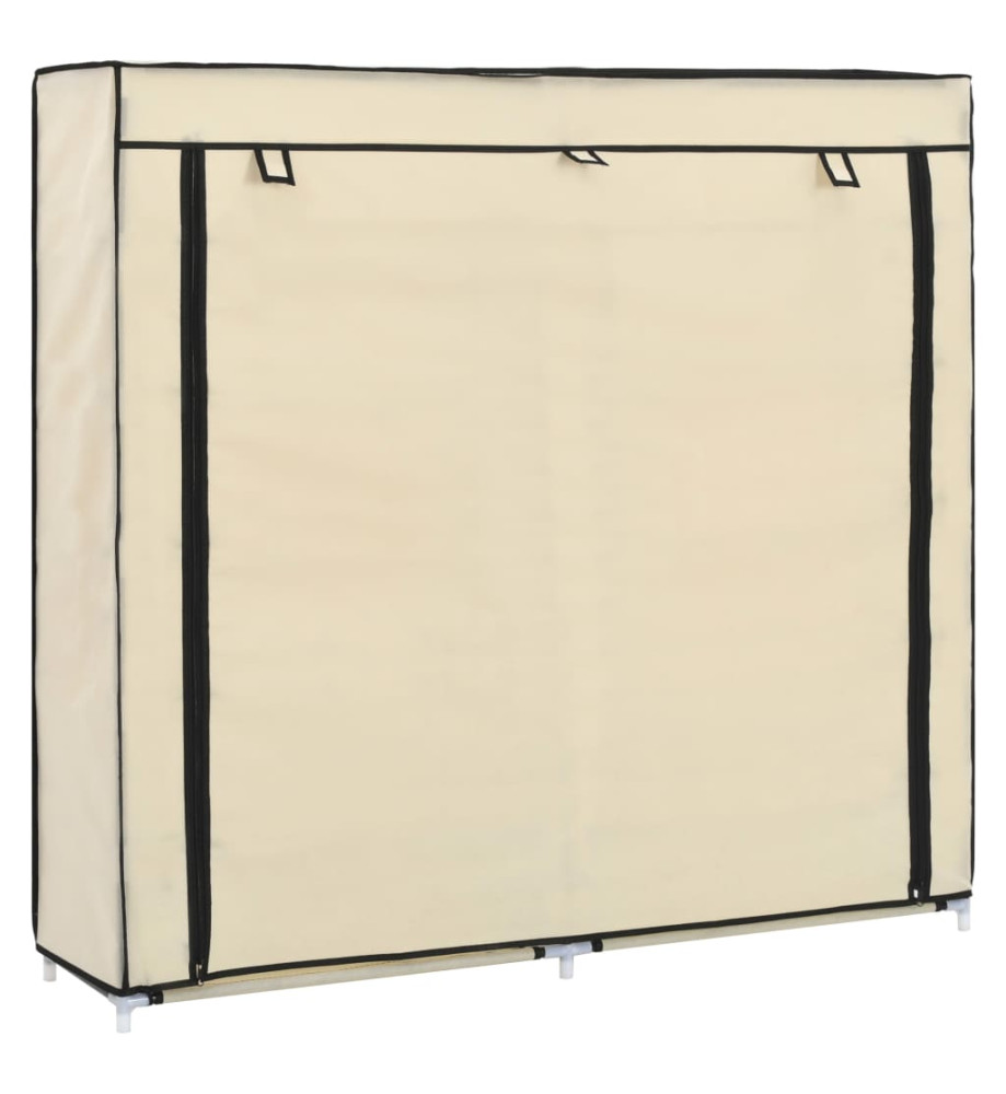 Armoire à chaussures avec housse Crème 115x28x110 cm Tissu