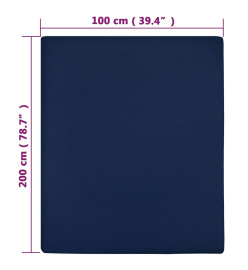 Drap-housse Jersey Bleu marine 100x200 cm Coton