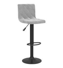 Tabourets de bar 2 pcs Gris clair Velours