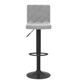 Tabourets de bar 2 pcs Gris clair Velours