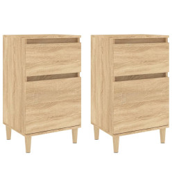 Tables de chevet 2 pcs chêne sonoma 40x35x70 cm