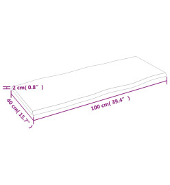 Dessus de table bois chêne massif traité bordure assortie