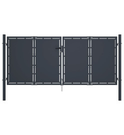 Portail de jardin Acier 300 x 125 cm Anthracite