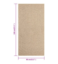 Tapis 80x150 cm aspect jute intérieur et extérieur