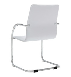 Chaise de bureau cantilever Blanc Similicuir