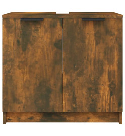 Armoire de bain Chêne fumé 64,5x33,5x59 cm Bois d'ingénierie