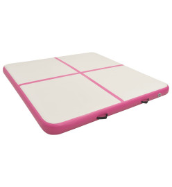 Tapis gonflable de gymnastique avec pompe 200x200x20cm PVC Rose