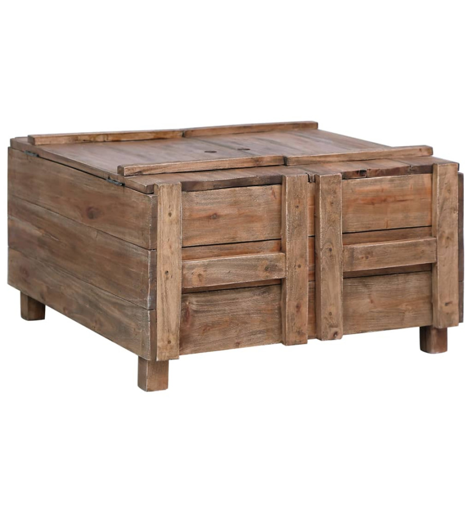 Table basse 65x65x38 cm Bois de récupération solide