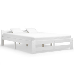 Cadre de lit Blanc Bois de pin massif 160x200 cm