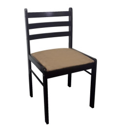 Chaises à manger lot de 2 marron hévéa solide et velours