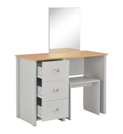 Coiffeuse avec miroir et tabouret Gris 104 x 45 x 131 cm