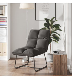 Chaise de détente avec cadre en métal Gris foncé Velours