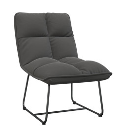 Chaise de détente avec cadre en métal Gris foncé Velours