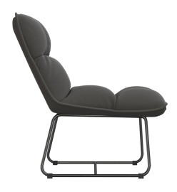 Chaise de détente avec cadre en métal Gris foncé Velours