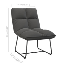 Chaise de détente avec cadre en métal Gris foncé Velours