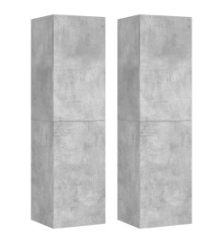 Ensemble de meuble TV 8 pcs Gris béton Aggloméré