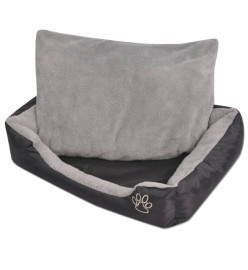 Lit pour chiens avec coussin rembourré Taille S Noir