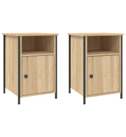 Tables de chevet 2pcs chêne sonoma 40x42x60cm bois d'ingénierie