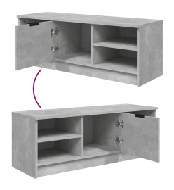 Meuble TV Gris béton 102x35,5x36,5 cm Bois d'ingénierie