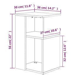 Table d'appoint Chêne fumé 36x30x56 cm Bois d'ingénierie