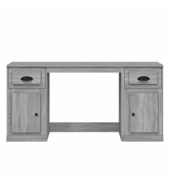 Bureau avec armoire sonoma gris bois d'ingénierie