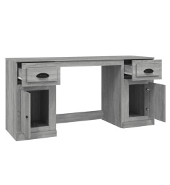 Bureau avec armoire sonoma gris bois d'ingénierie