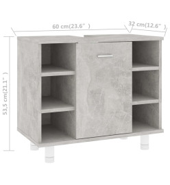 Armoire de salle de bain Gris béton 60x32x53,5 cm Aggloméré