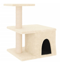 Arbre à chat avec griffoirs en sisal crème 48 cm