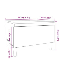 Table d'appoint Chêne marron 50x46x35 cm Bois d'ingénierie