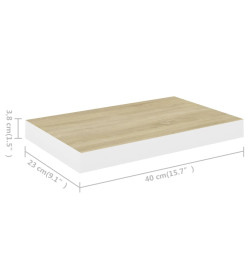 Étagères flottantes 2 pcs Chêne et blanc 40x23x3,8 cm MDF