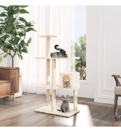 Arbre à chat avec griffoirs en sisal Crème 119 cm