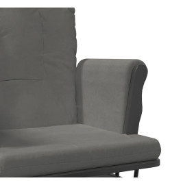 Chaise berçante avec repose-pied Gris foncé Tissu