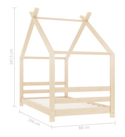 Cadre de lit d'enfant Bois de pin massif 80x160 cm