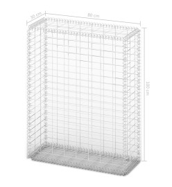 Panier de gabion avec couvercle Fil galvanisé 100 x 80 x 30 cm