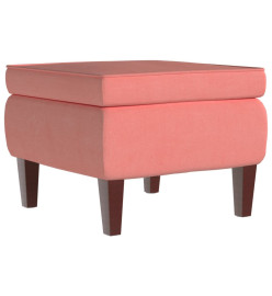 Tabouret avec pieds en bois Rose Velours