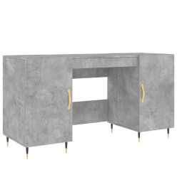 Bureau gris béton 140x50x75 cm bois d'ingénierie