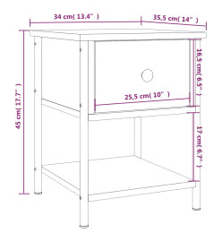 Table de chevet noir 34x35,5x45 cm bois d’ingénierie