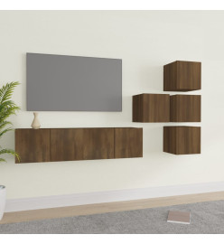 Ensemble de meubles TV 6 pcs Chêne marron Bois d'ingénierie