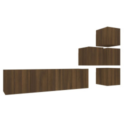 Ensemble de meubles TV 6 pcs Chêne marron Bois d'ingénierie