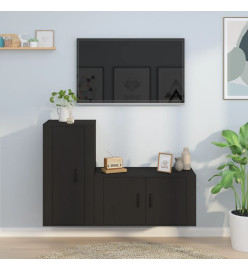 Ensemble de meubles TV 2 pcs noir bois d'ingénierie