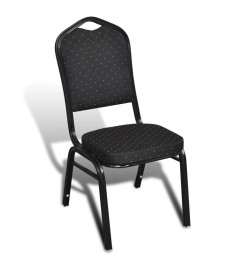 Chaises à manger lot de 10 noir tissu