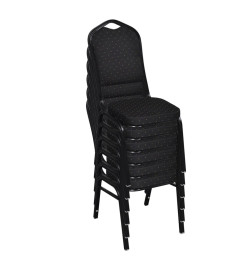 Chaises à manger lot de 10 noir tissu