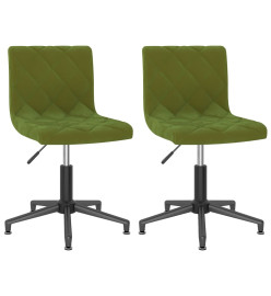 Chaises pivotantes à manger lot de 2 vert clair velours